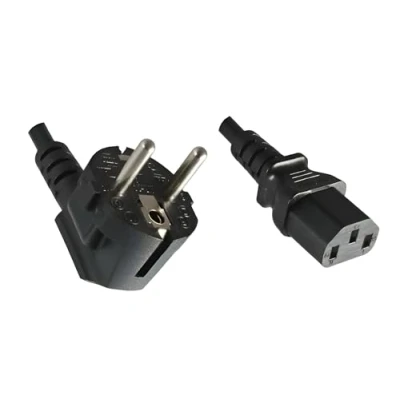 Abbildung von DINIC Stromkabel Netzkabel CEE 7/7 Schutzkontaktstecker auf C13, VDE, (1,80m, schwarz)
