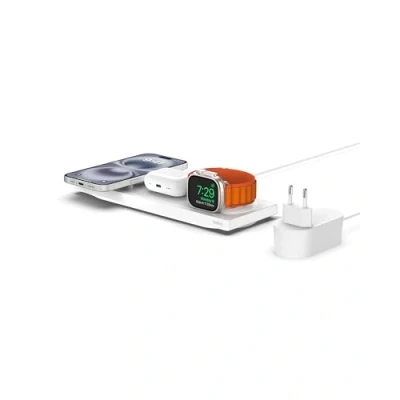 Abbildung von Belkin 3 in 1 Kabelloses MagSafe Ladegerät 15 W Weiß