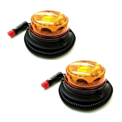 Abbildung von MelTruck® 2x LED Rundumleuchte 4 Blitzmuster 12V 24V ECE R65 R10 E9 Magnet f. PKW LKW Traktor