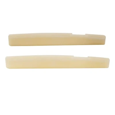 Abbildung von Musiclily Pro 71,12mm Kompensierte Akustikgitarre Ungebleicht Knochen Stegeinlage für 6 saitige Taylor Style (2 Stück)