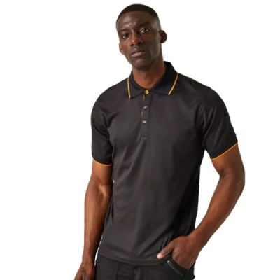 Abbildung von Regatta Herren Professionelles Poloshirt, kurzärmelig Polohemd, schwarz/orange, L