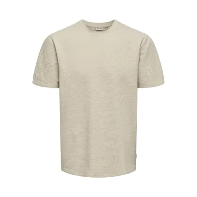 Abbildung von Only &amp; Sons Herren Onskian Life Reg Seersucker Ss Tee, Silver Lining, XL