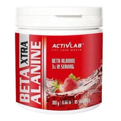 Abbildung von ACTIVLAB Beta Alanin Pulver Xtra 1er pack 300g 85 Servings Portion Muskelaufbau Muskelkraft Gym Fitness Erhöhte Muskelausdauer Ohne Zucker Kraft und Muskelwachstum (Erdbeere)