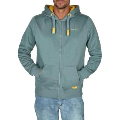 Abbildung von DENIMFY Sweatjacke Herren mit Kapuze Reißverschluss Regular Fit DFLeo Kapuzenjacke, Größe:XXL, Farben:Turbid Blue