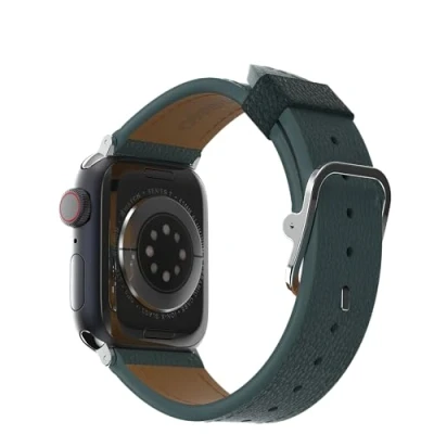 Abbildung von OtterBox Symmetry Cactus Leather Uhrenarmband für Apple Watch 42mm/41mm/40mm, weiches, angenehmes und strapazierfähiges Watch, Blau/Grün