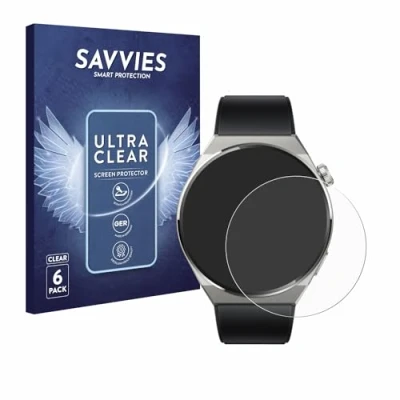 Abbildung von Savvies 6 Stück Schutzfolie für Huawei Watch GT 3 Pro Titanium (46mm) Displayschutz Folie Ultra Transparent