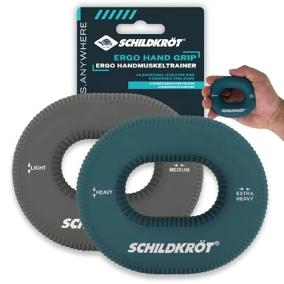 Abbildung von Schildkröt Ergo Handtrainer 2er Set Silikonring für Unterarm und Handtraining 4 Widerstandsstufen progressives Training