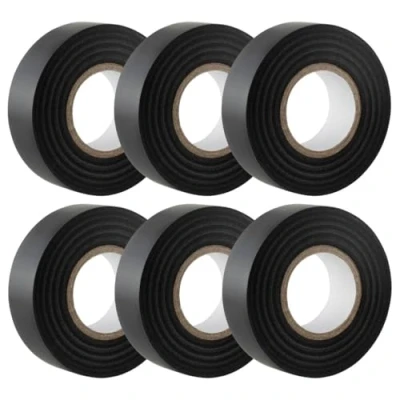 Abbildung von GTSE Isolierband Schwarz 19 mm x 20 m strapazierfähiges, selbstklebendes zum Schutz, Bündeln und Reparieren von Kabeln 6 Rollen