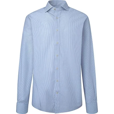Abbildung von HACKETT LONDON Herren Two Tone Pop Stripe Hemd, weiß/blau, S