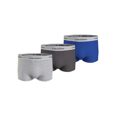 Abbildung von Calvin Klein Underwear Trunk 3 PACK Panties, Herren, Größe: Small, Grey heather/eiffle tower/dazzling blue