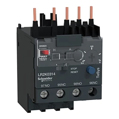 Abbildung von Schneider Electric LR2K0314 Motorschutzrelais, 5,5 8A, 1S+1Ö, Klasse 10A (B x H T) 45 58 65 mm