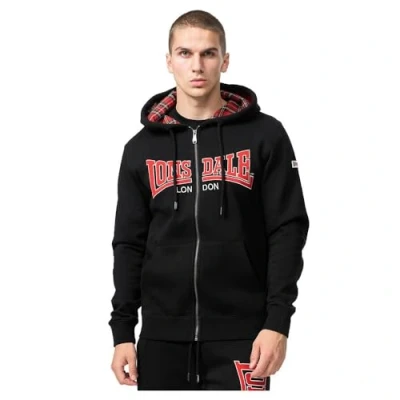 Abbildung von Lonsdale MIT Reissverschluss Normale PAS Sweatjacke, Herren, Größe: XL, Black red grey