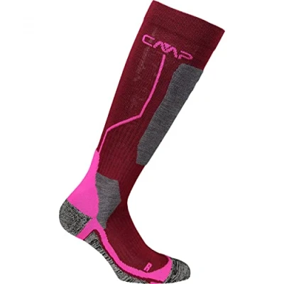 Abbildung von CMP ERROR:#N/A Unisex skisocken Aus Wolle Socken, Burgunderrot Pink Fluo, 39 42 EU