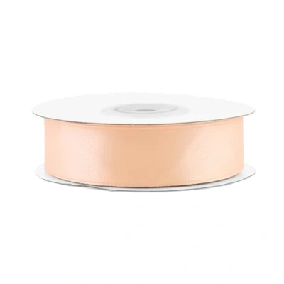 Abbildung von Satinband 18mm x 25m Rolle FARBAUSWAHL in 3/6/12/18/25/38/50/75/100mm farbecht &amp; waschbar Schleifenband für Hochzeit Geschenkband zum Verpacken Dekorieren Basteln Apricot 714