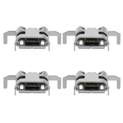 Abbildung von OTOTEC Controller Ladeanschlussbuchse, kompatibel mit Xbox One Dual Sense Controller, Ersatz USB Ladeanschluss, silberfarben, 4 Stück