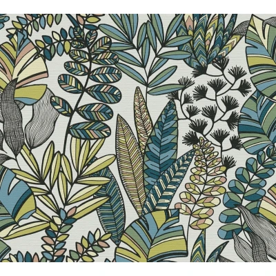 Abbildung von A.S. Création Vliestapete &quot;Antigua Tapete Floral&quot;, matt, Pflanzen mit Blättern Retro Bunt