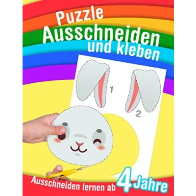 Abbildung von Puzzle Ausschneiden und kleben lernen ab 4 Jahre: Lerne mit einer Schere zu schneiden