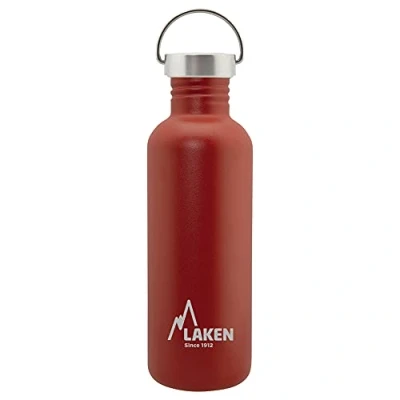 Abbildung von Laken Basic Edelstahlflasche, Trinkflasche Weite Öffnung mit Edelstah Schraubverschluss, BPA frei 1L, Rot