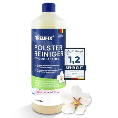 Abbildung von Treufix Polsterreiniger Konzentrat für Sofa, Couch &amp; Matratzen Effektives Teppich Reinigungsmittel 1L Geeignet Waschsauger, Nasssauger und Handreinigung Mandelblüte Made in DE