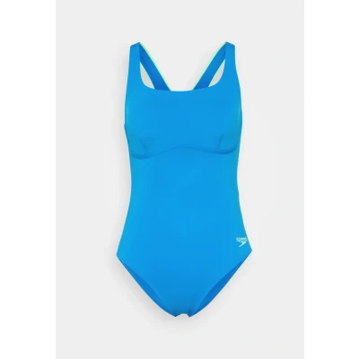Abbildung von Speedo Damen Badeanzug mit Flexband und integriertem Schwimm BH Schwimmen Fitnesstraining Schwimmbekleidung, Lagoon Blue/Celeste, 40