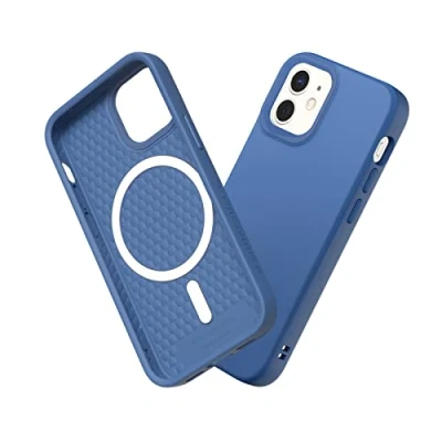 Abbildung von RhinoShield Case kompatibel mit [iPhone 12 Mini] SolidSuit MagSafe Stoßdämpfende &amp; schlanke Schutzhülle Premium Finish 3.5 Meter Fallschutz Kobaltblau