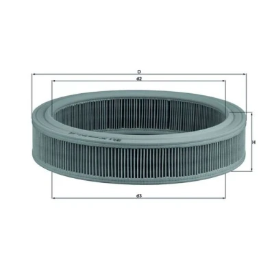 Abbildung von MAHLE ORIGINAL LX 202 Luftfilter 57,5 257,0 Filtereinsatz BMW: 3 Limousine, 1 Schrägheck, 7, FORD: Taunus, Granada Kombi, Mondeo 5 Limousine