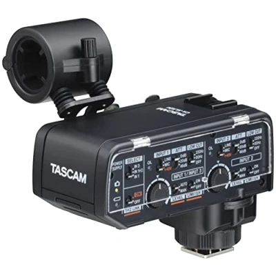 Abbildung von Tascam XLR Mikrofonadapter Fujifilm Kit für Spiegellose Kameras (CA XLR2D F)