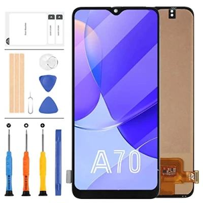 Abbildung von Ersatz Set für Samsung A70 2019 LCD Bildschirm A705 A705FN A705MN/DS SM A705F Display Touch Glas Panel Digitizer Montage Reparaturteile mit Schutzfolie + Werkzeug