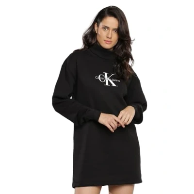 Abbildung von Calvin Klein Jeans Monologo Freizeitkleid, Damen, Größe: XXS, Black