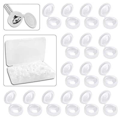 Abbildung von CZ Store Abdeckkappen für Schrauben 60 STK Weiße Kunststoff PVC Kappen 3,5/4,2 mm (Schlitz, Kreuzschlitz, Torx) Aufbewahrungsbox