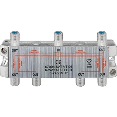 Abbildung von Wentronic Goobay SAT Verteiler, 6 fach Für Satelliten Anlagen 5 2500 MHz (67004)