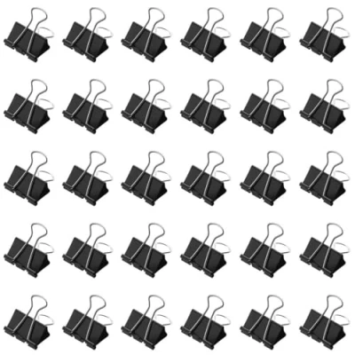 Abbildung von 50 Stück foldback Klammern, 25mm Schwarz Foldbackklammern, Papierklammern Metall Maul Klammer Büroklammern Stahlklammern Vielzweckklammern für Büro und Haushalt clips clamps