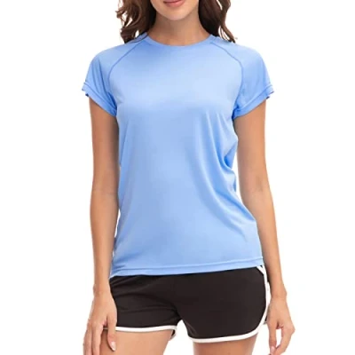 Abbildung von MEETWEE Damen Surf Shirt Rash Guard UV Shirts Schwimmen Tankini UPF 50+ Kurzarm Badeshirt Bademode