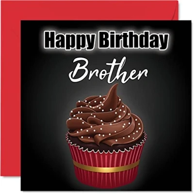 Abbildung von Stilvolle Geburtstagskarten für Bruder Geburtstags Cupcake lustige Geburtstagskarte von Schwester, Bruder, Geburtstagsgeschenke, 145 mm x Geschwister Grußkarten, Geschenk