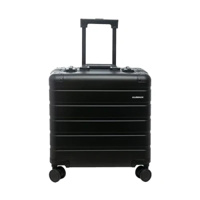 Abbildung von ALUMAXX 45193 Businesstrolley Gravity, Reisekoffer mit Overnight Fach, rausnehmbare Fächermappe und TSA Schloss, Aluminium Rollkoffer, Trolleykoffer 4 Rollen, Koffer ca. 44 x 42 22,5 cm, Schwarz