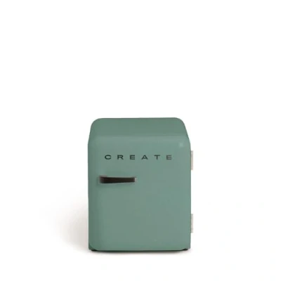 Abbildung von CREATE / Retro FRIDGE 50 SCHWARZ/Kühlschrank in Salbeigrün, Griff Schwarz 85W, Minibar, eine Regalfläche, Design, 50cm, zwei Ablagen, 48L Fassungsvermögen, energiesparend, 50x44x49,8cm