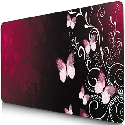 Abbildung von Sidorenko Gaming Mauspad 280 x 200 mm Mouse Pad mit Vernähte Kanten Rutschfester Mousepad Einer speziellen Oberfläche verbessert Geschwindigkeit und Präzision Maus in rot