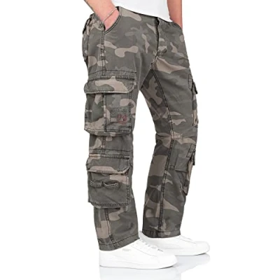 Abbildung von Surplus Raw Vintage Airborne Slimmy Herren Cargo Hose, Blackcamo, L