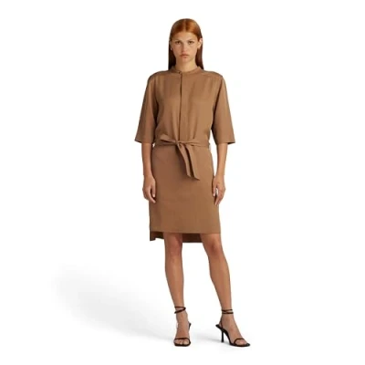 Abbildung von G STAR RAW Damen Half Placket Shirt Kleid , Braun (toasted coconut D24272 D521 G289), XXL