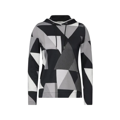 Abbildung von Cecil Gemustertes Langarmshirt, Damen, Größe: XXL, Schwarz