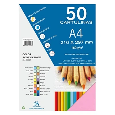 Abbildung von Dohe A4 Karton, Karmesinrot, 50 Stück, 21 x 29,7 cm, 180 g/m², Büromaterial