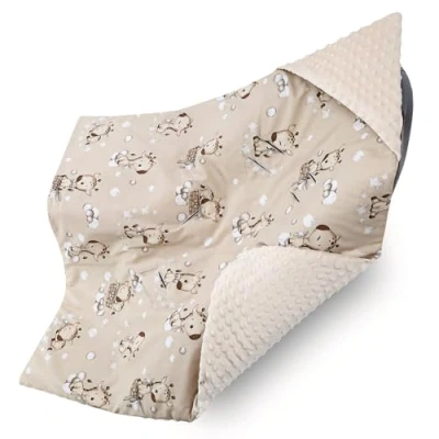Abbildung von Einschlagdecke Babyschale Baby Decke 90x90 cm Fußsack Blanket für Kinderwagen und Autositz Ganzjahres Neugeborenen Kleinkinder Einschlagsdecken 3 5 Punkt Gurt Minky
