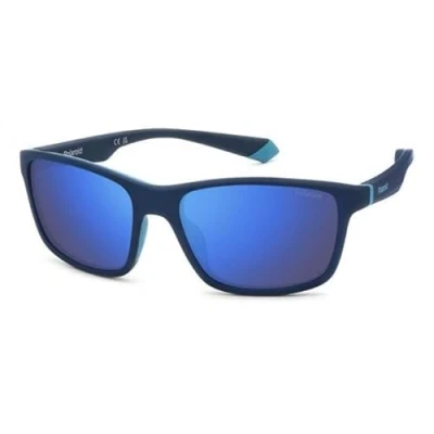 Abbildung von POLAROID Herren PLD 2153/S Sonnenbrille, blau (Matte Blue), 58