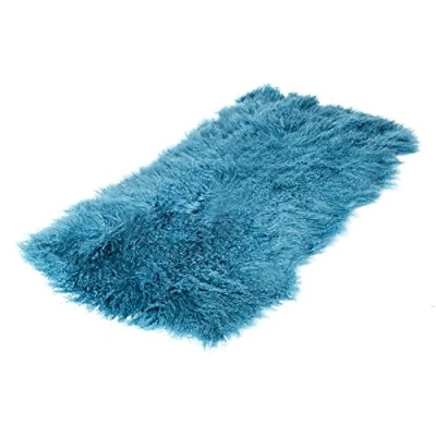 Abbildung von Reissner Lammfelle Tibet Lammfell Auflage TP1 60x120cm Farbe ozeanblau JAY21