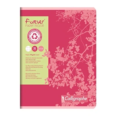 Abbildung von Calligraphe Clairefontaine 17105C Packung mit 10 Heften Forever 17x22 cm, 48 Blatt, kariert, Recycling Papier, 70g, sortierte Farben, 1 Pack