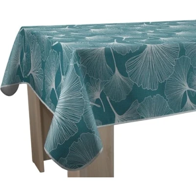 Abbildung von Le linge de Jules Tischdecke, schmutzabweisend, Biloba Grün, rechteckig, 150 x 240 cm