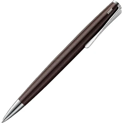 Abbildung von LAMY studio Premium Kugelschreiber 269 aus Edelstahl in mattem Lack Finish, propellerförmige Clip Drehmechanik, Inkl. Großraummine M 16 schwarz
