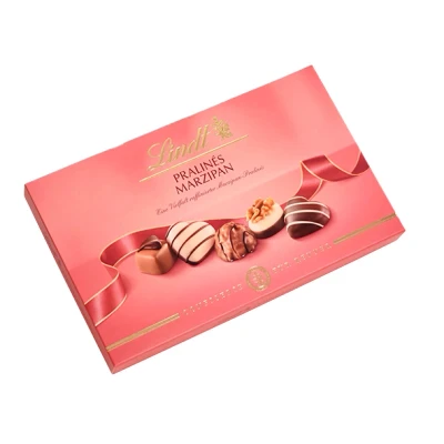 Abbildung von Lindt Schokolade Pralinen Für Kenner Marzipan 125 g Pralinés Schachtel mit 12 feinen Kreationen in 6 Sorten und ohne Alkohol Pralinengeschenk Schokoladengeschenk