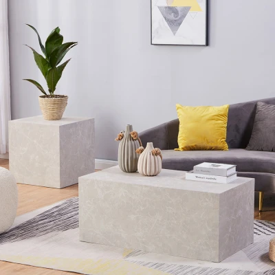 Abbildung von HOME DELUXE Couchtisch AMIRI L 95 x 40 50 cm (1 St), Marmoroptik, Wohnzimmertisch, Beistelltisch
