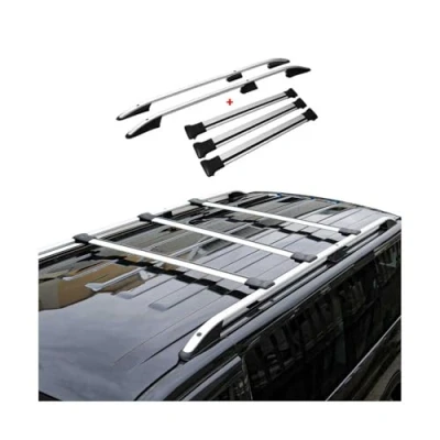 Abbildung von OMAC Dachreling + Dachträger kompatibel mit VW T5 T6 Transporter L2 Langer Radstand Alu Grau 5X